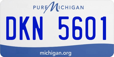 MI license plate DKN5601