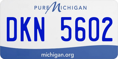 MI license plate DKN5602