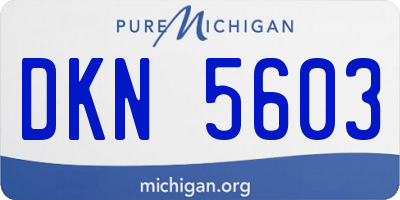 MI license plate DKN5603