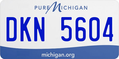 MI license plate DKN5604