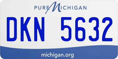MI license plate DKN5632