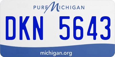 MI license plate DKN5643