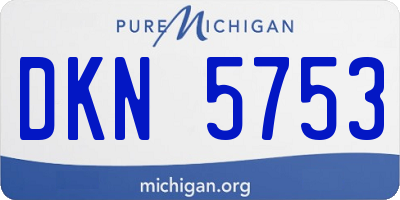 MI license plate DKN5753