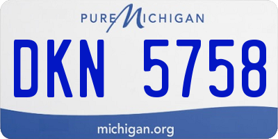 MI license plate DKN5758