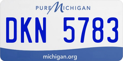 MI license plate DKN5783