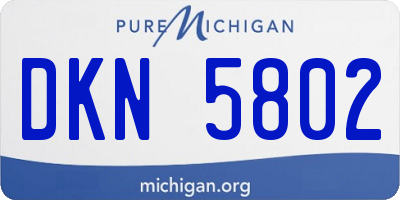MI license plate DKN5802