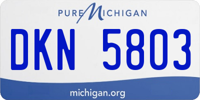 MI license plate DKN5803