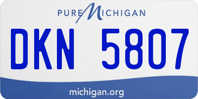 MI license plate DKN5807