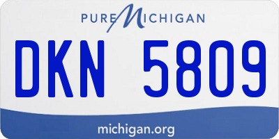 MI license plate DKN5809