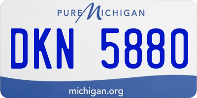 MI license plate DKN5880