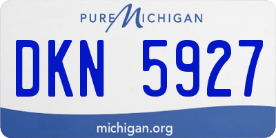 MI license plate DKN5927
