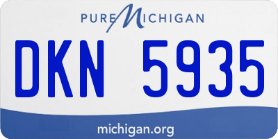 MI license plate DKN5935