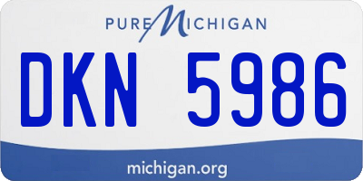 MI license plate DKN5986