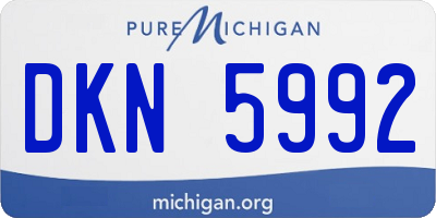 MI license plate DKN5992