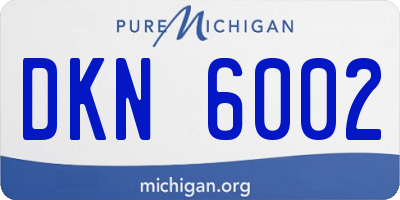 MI license plate DKN6002