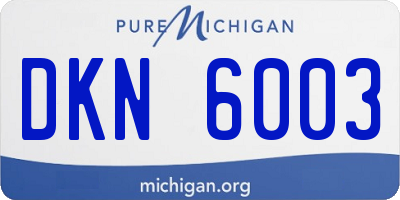 MI license plate DKN6003
