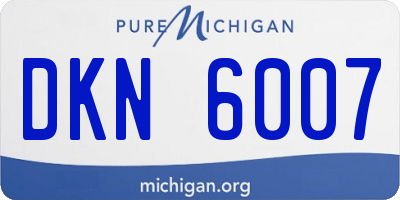 MI license plate DKN6007