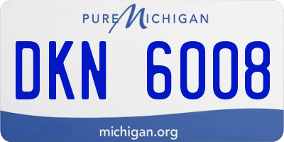 MI license plate DKN6008