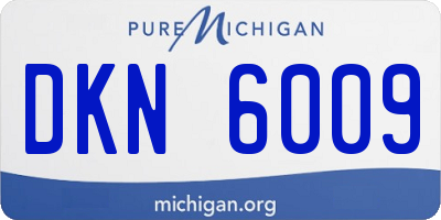 MI license plate DKN6009