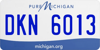 MI license plate DKN6013