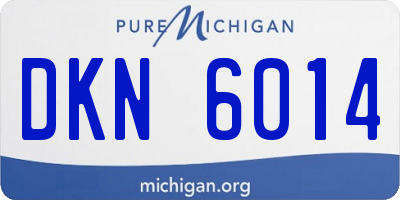 MI license plate DKN6014