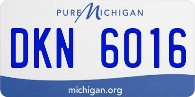 MI license plate DKN6016