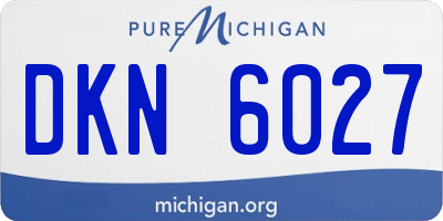 MI license plate DKN6027