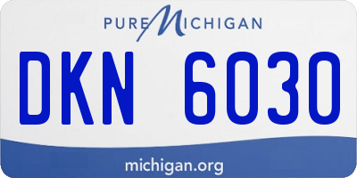 MI license plate DKN6030