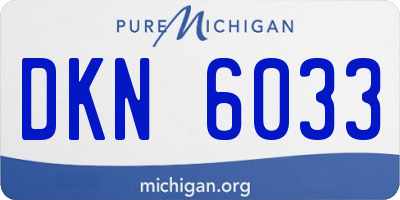 MI license plate DKN6033