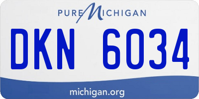 MI license plate DKN6034