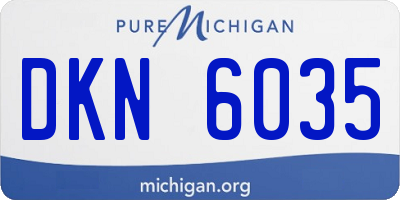 MI license plate DKN6035