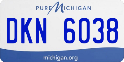 MI license plate DKN6038