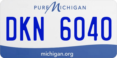 MI license plate DKN6040