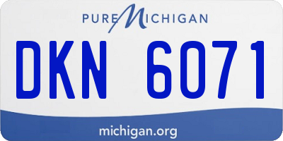 MI license plate DKN6071