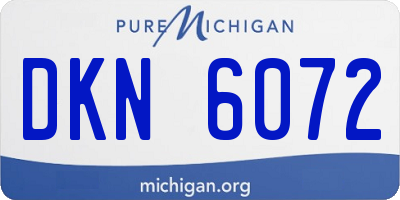 MI license plate DKN6072