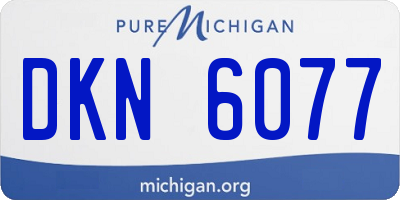 MI license plate DKN6077