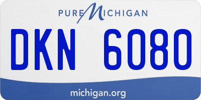 MI license plate DKN6080