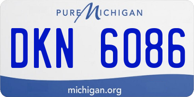 MI license plate DKN6086