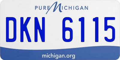 MI license plate DKN6115