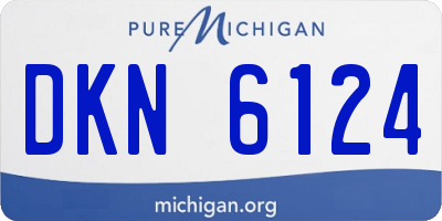 MI license plate DKN6124