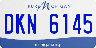 MI license plate DKN6145