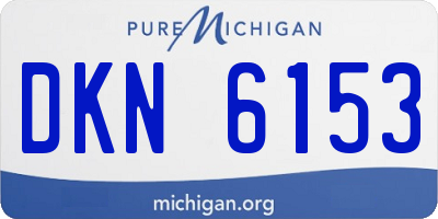 MI license plate DKN6153
