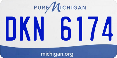 MI license plate DKN6174