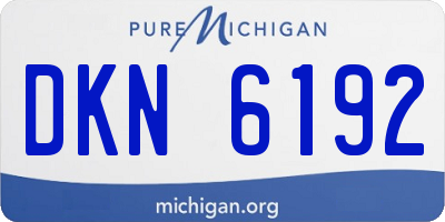 MI license plate DKN6192