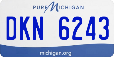 MI license plate DKN6243