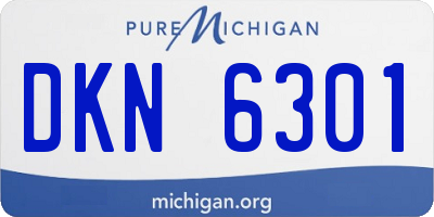 MI license plate DKN6301