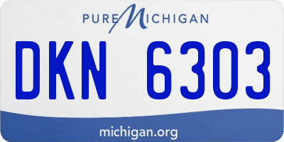 MI license plate DKN6303