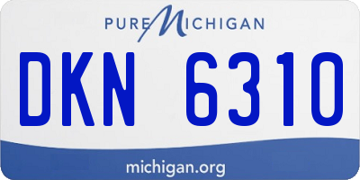 MI license plate DKN6310