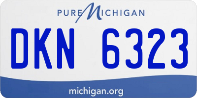 MI license plate DKN6323