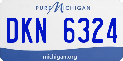 MI license plate DKN6324